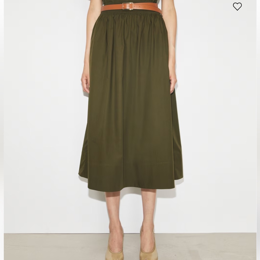 NWT Tory Burch Poplin Skirt in Olive Pesto XXS TORY BURCH Green Poplin Skirt